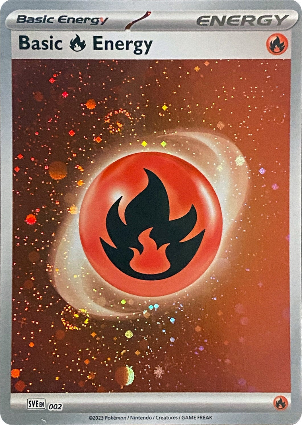 Basic Fire Energy (Cosmos Holo) (002) (Holofoil) [SVE: Scarlet & Violet Energies]