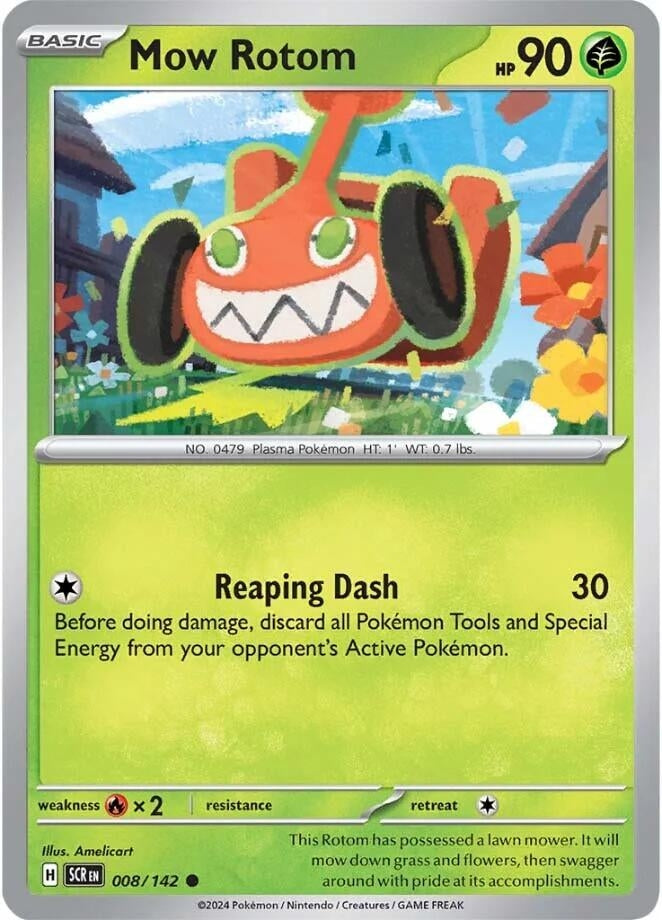 Mow Rotom (008/142) (Reverse Holofoil) [SV07: Stellar Crown]