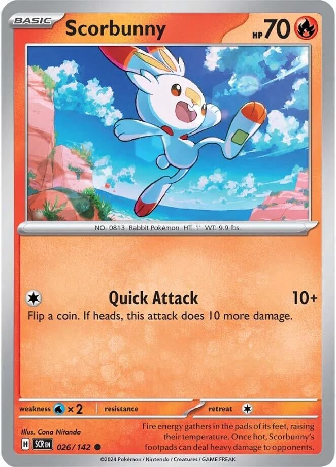 Scorbunny (026/142) (Reverse Holofoil) [SV07: Stellar Crown]