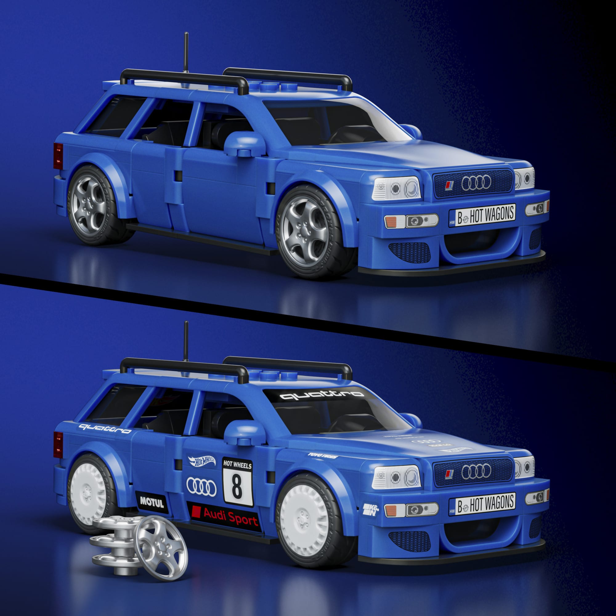 Mattel Brick Shop Hot Wheels Audi Avant RS2 Building Set