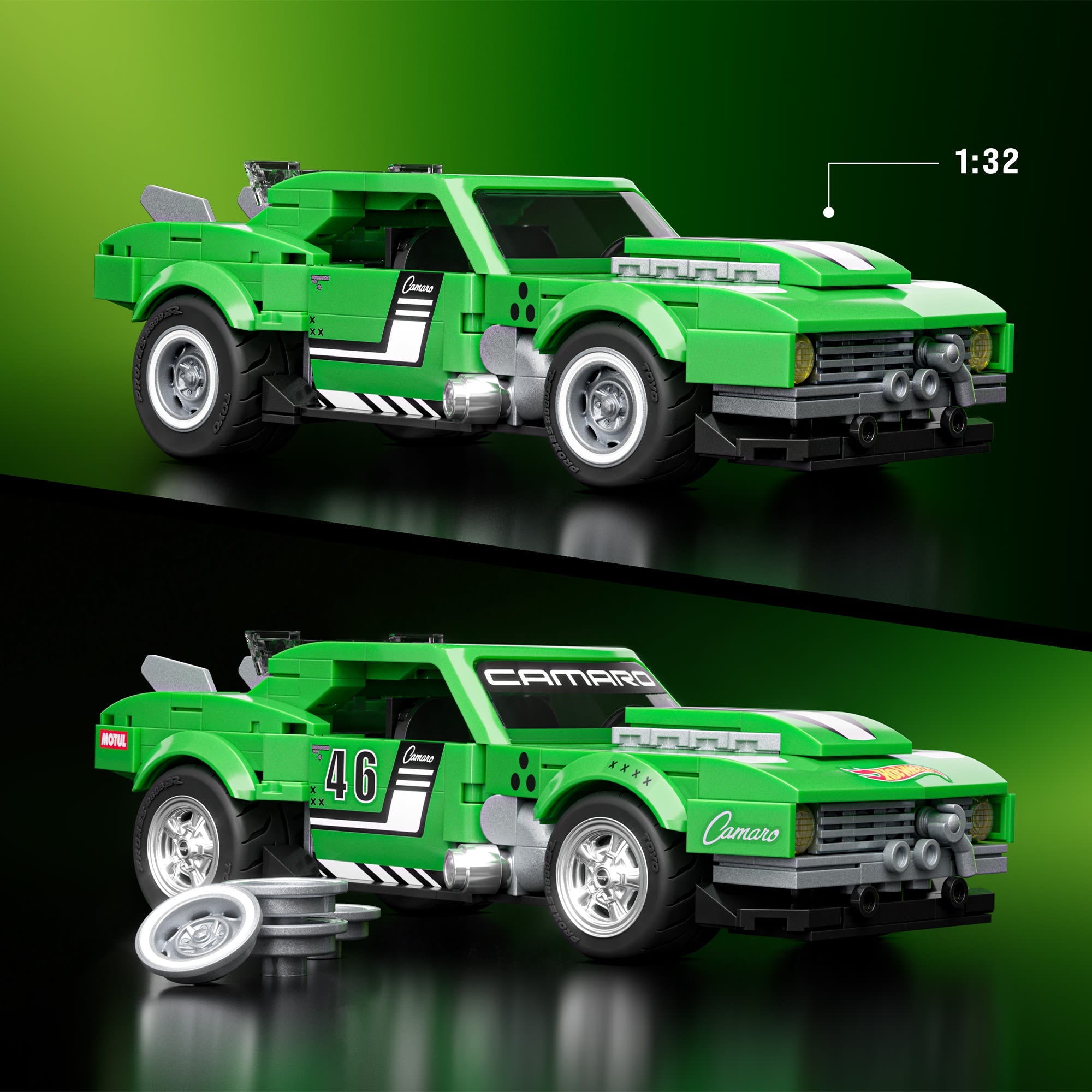 Mattel Brick Shop Hot Wheels Custom '68 Camaro Building Set