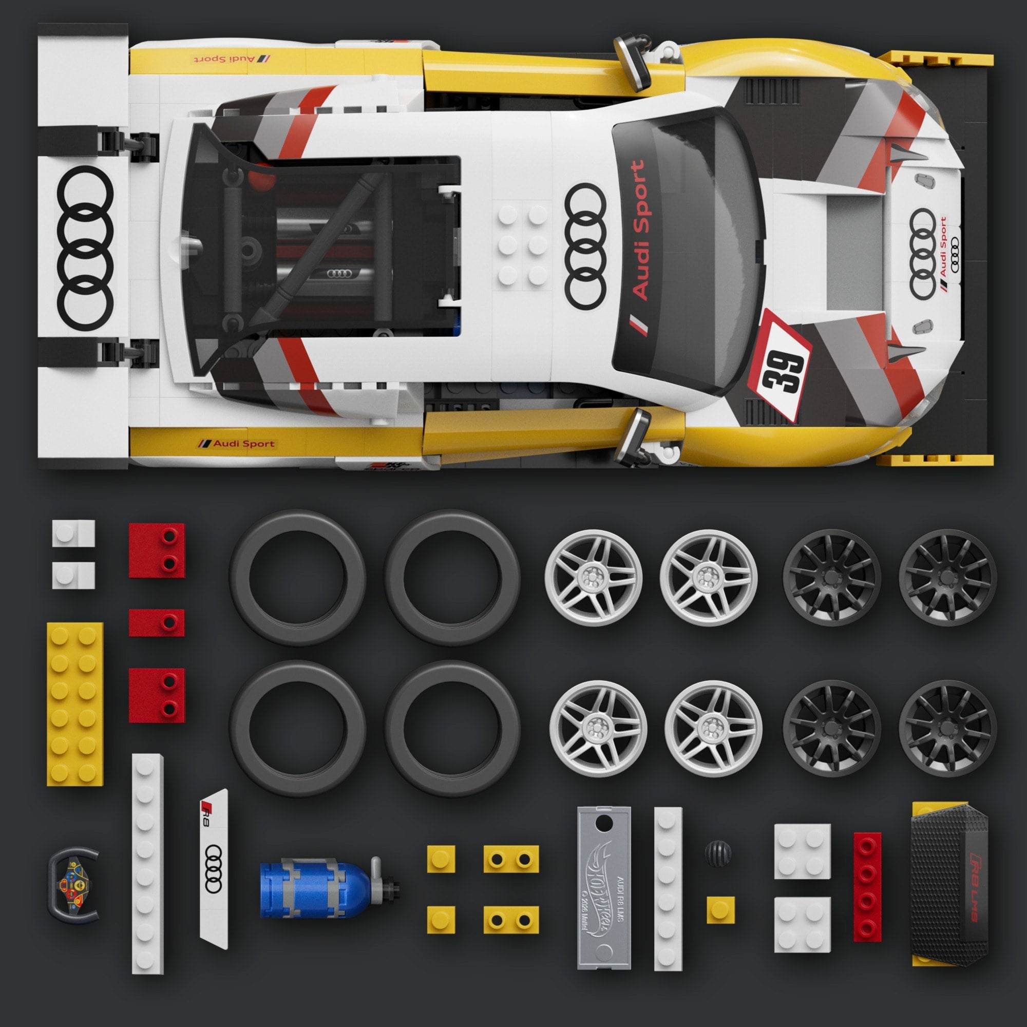 Mattel Brick Shop Hot Wheels '15 Audi R8 LMS Building Set