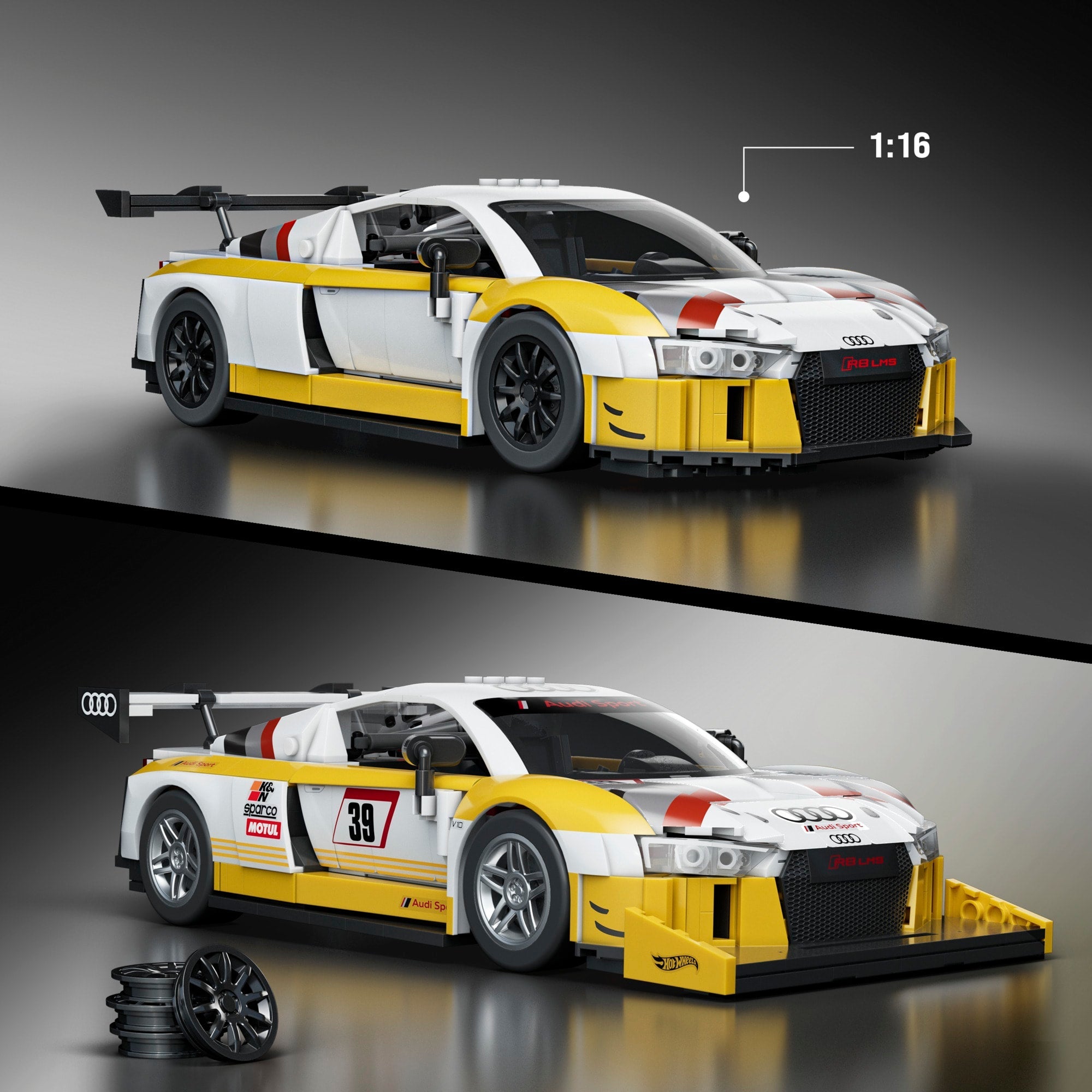 Mattel Brick Shop Hot Wheels '15 Audi R8 LMS Building Set