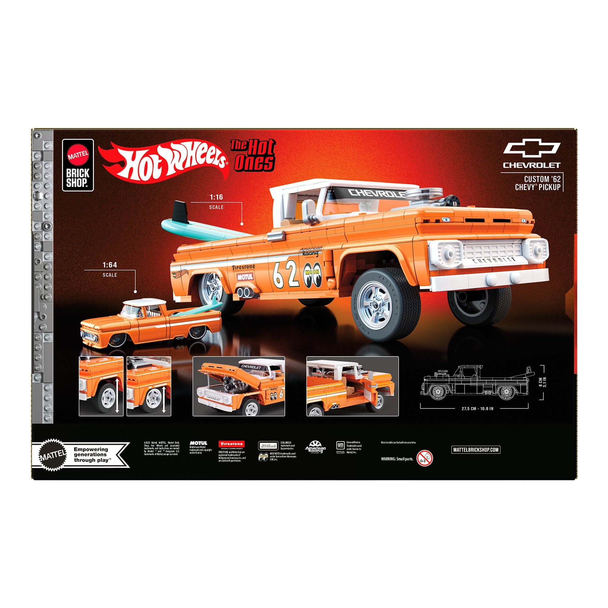 Mattel Brick Shop Hot Wheels Custom '62 Chevy Pickup Building Set
