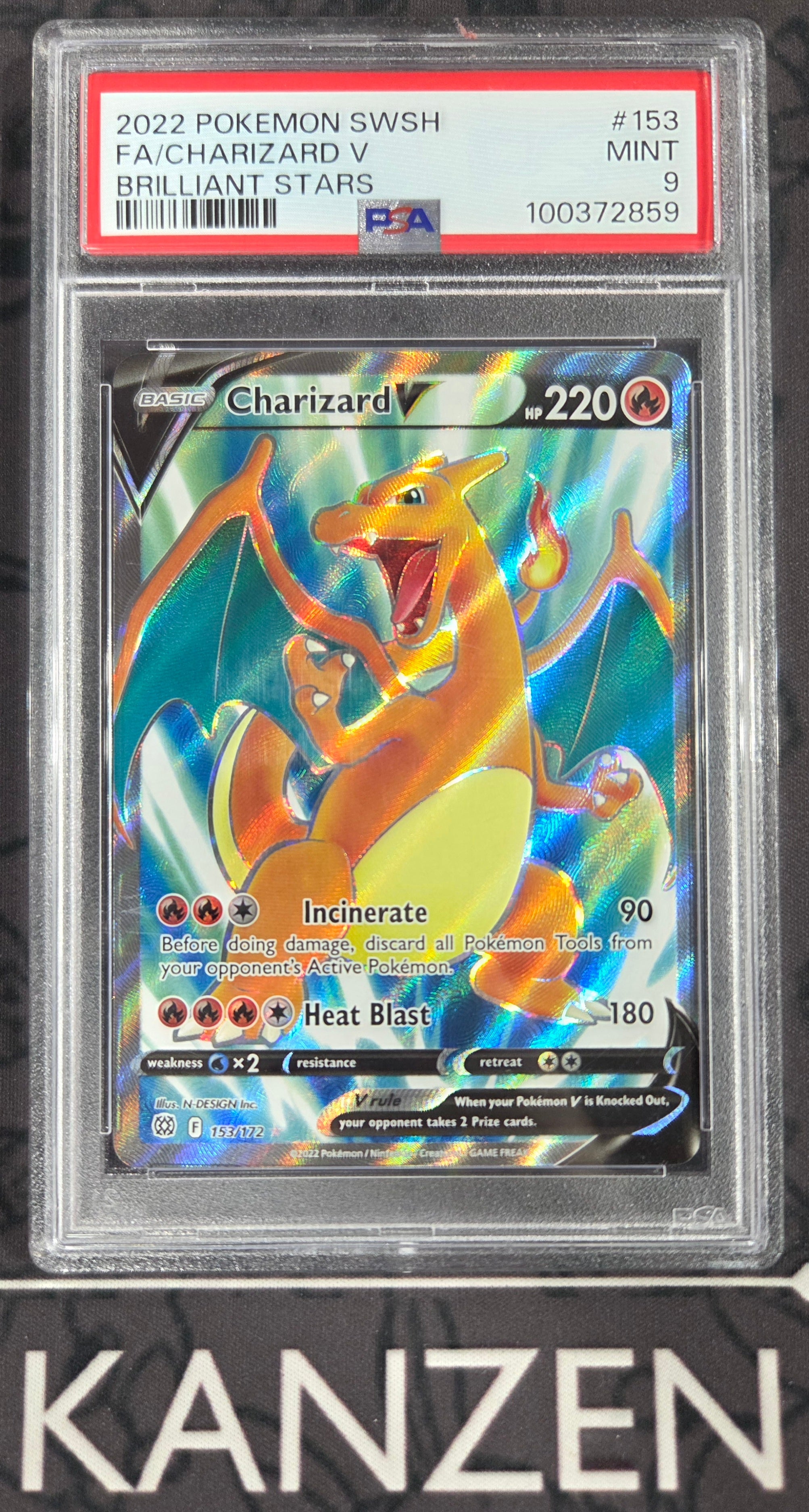 PSA 9 - Charizard V - Brilliant Stars - #153 - 100372859