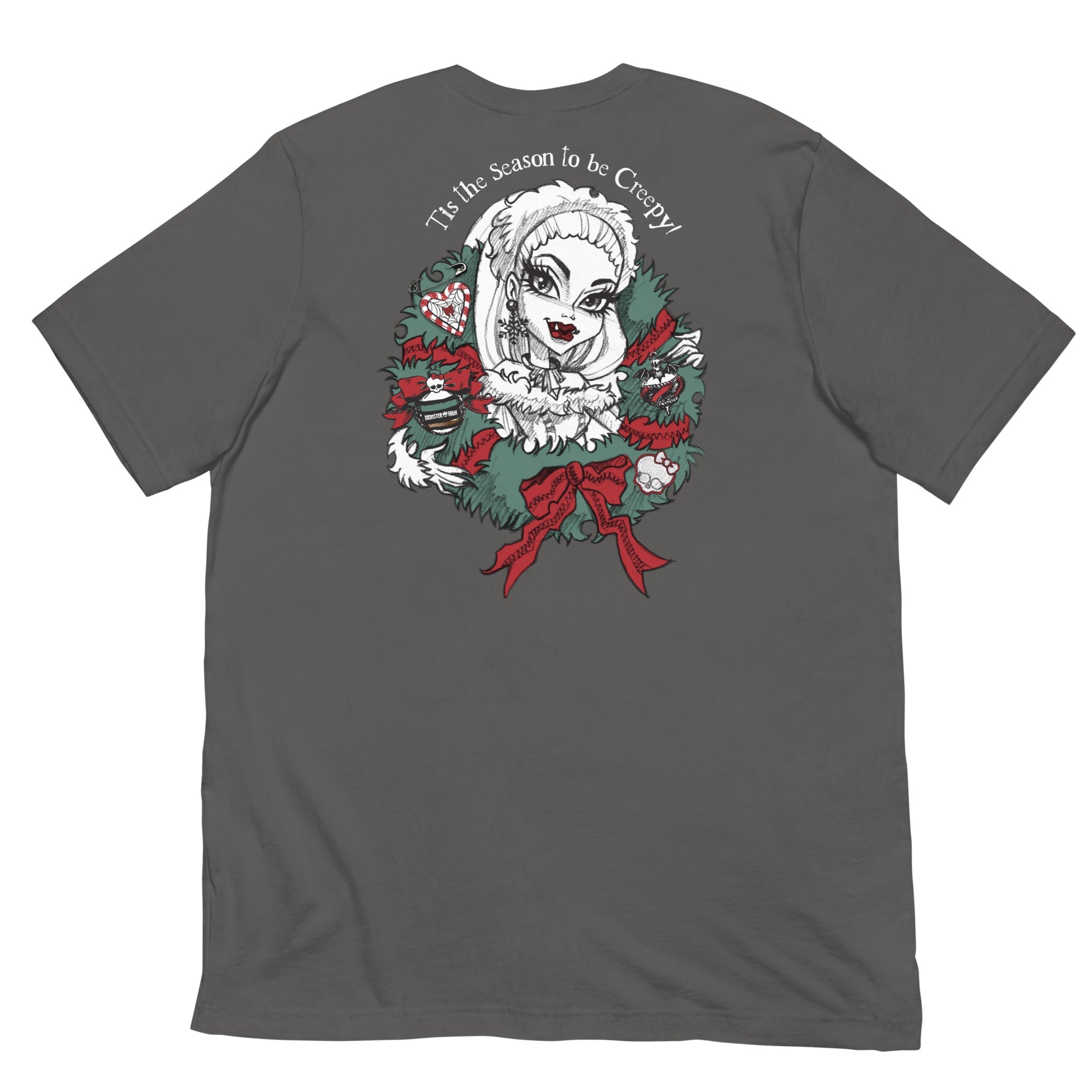 Monster High Tis the Season Embroidered Gray T-Shirt
