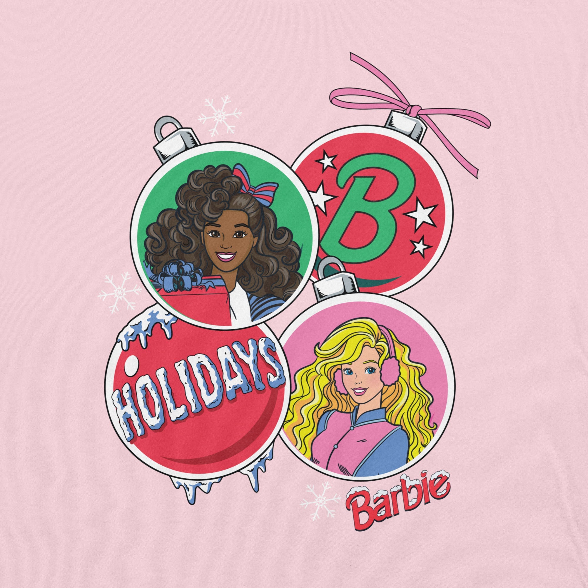 Barbie Holiday Ornaments Pink T-shirt