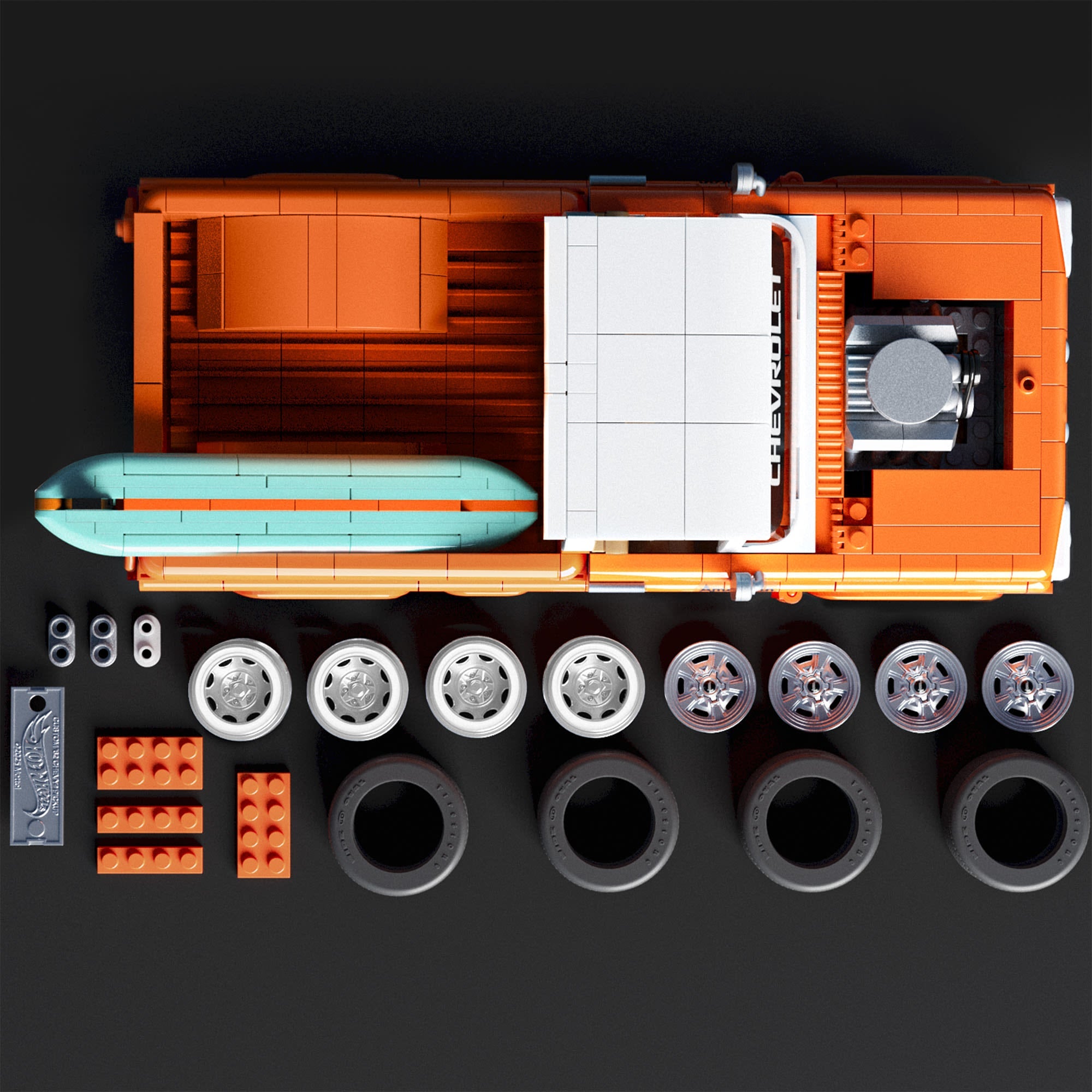Mattel Brick Shop Hot Wheels Custom '62 Chevy Pickup Building Set
